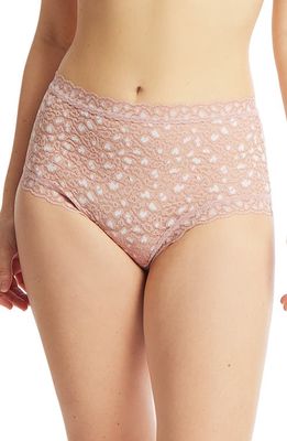 Hanky Panky Leopard Cross-Dye High Waist Boyshorts in Desert Rose/white