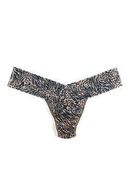 Hanky Panky Print Lace Low Rise Thong in Ankg