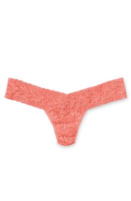 Hanky Panky Signature Lace Low Rise Thong in Snapdragon Peach