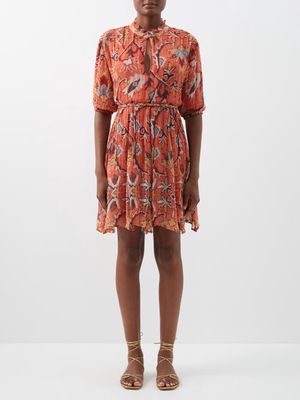 Hannah Artwear - Gaia Printed Chiffon Mini Dress - Womens - Red Print