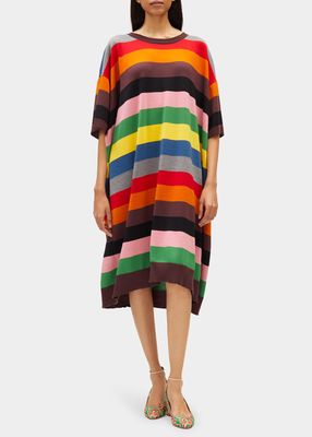 Hannah Stripe Wool Midi Sweater Dress
