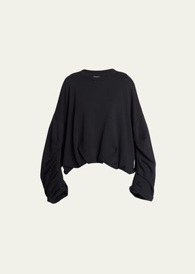 Hannett Drop-Shoulder Bell-Sleeve Sweatshirt