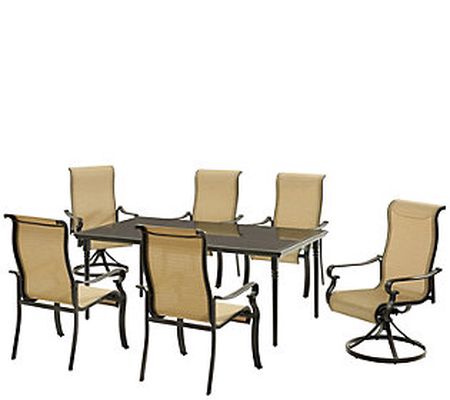 Hanover Brigantine 7-Piece Dining Set with Glas s-Top Table