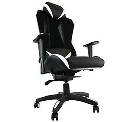 Hanover Commando High-Back Gaming Chair in Blac k and White