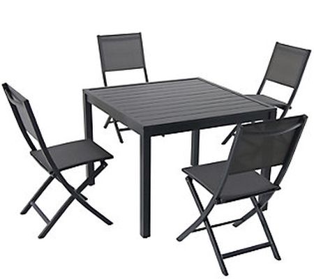 Hanover Naples 5-Pc Set with Four Folding Chair s and Table