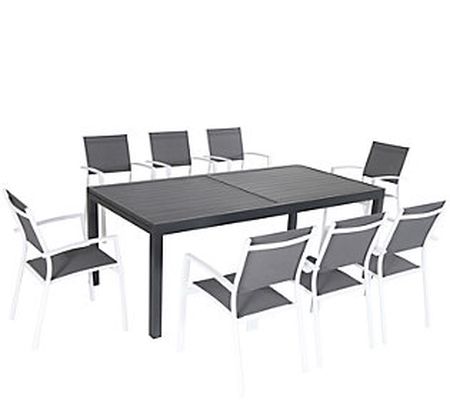 Hanover Naples 9-Piece Dining Set in Gray/White