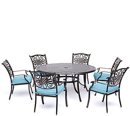 Hanover Traditions 7pc Set with 6 Chairs and Ca st-Top Table
