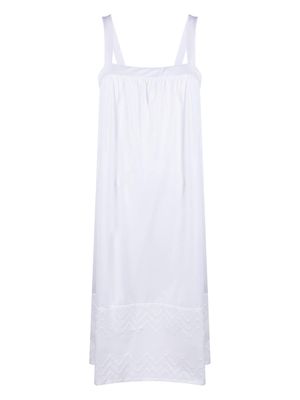 Hanro chevron-stitching cotton nightdress - White