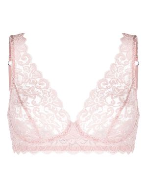 Hanro floral-lace half-cup bra - Pink