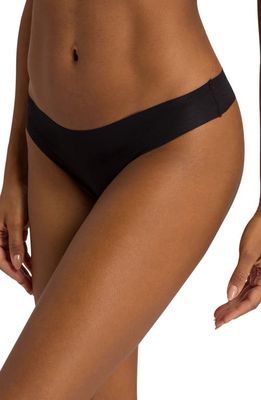 Hanro Invisible Stretch Cotton Thong in Black