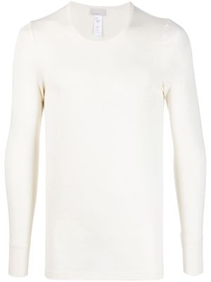 Hanro long-sleeved wool-blend T-shirt - White