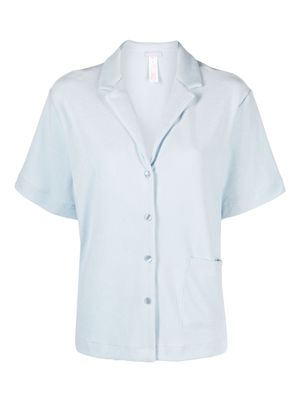 Hanro short-sleeve cotton pyjama shirt - Blue