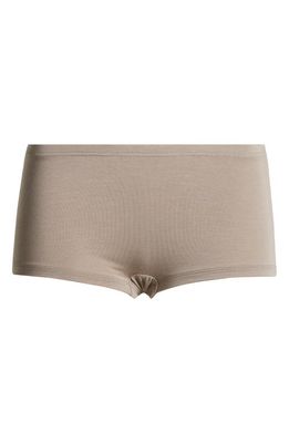 Hanro Soft Touch Boyshorts in Taupe Grey
