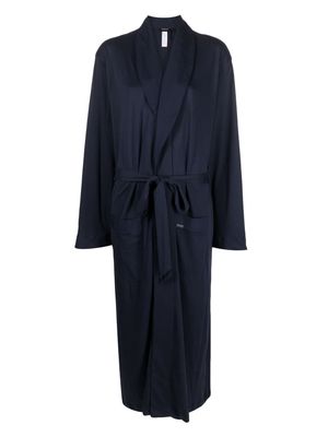 Hanro tie-waist cotton robe - Blue