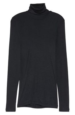 Hanro Turtleneck Wool & Silk Top in Black