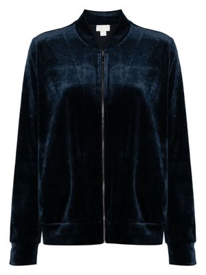 Hanro velvet-finish bomber jacket - Blue