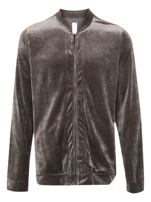 Hanro zip-up velvet sweatshirt - Grey