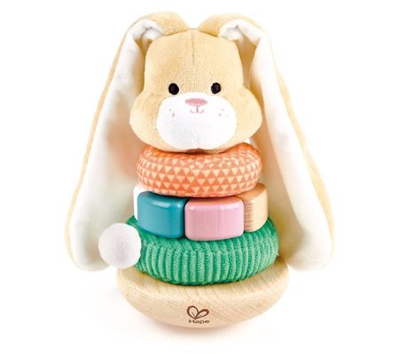 Hape Bunny Stacker Toy Wooden Ring Stacking Bab y Toy