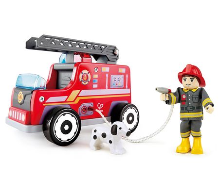 Hape Fire Truck Wooden Fire Engine Toy Play Set
