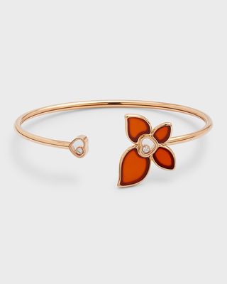 Happy Butterfly 18K Rose Gold Carnelian Bracelet