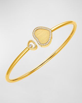 Happy Hearts 18K Yellow Gold Diamond Bracelet, Size Medium