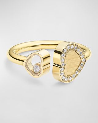 Happy Hearts 18K Yellow Gold Diamond Ring, EU 53 / US 6.25