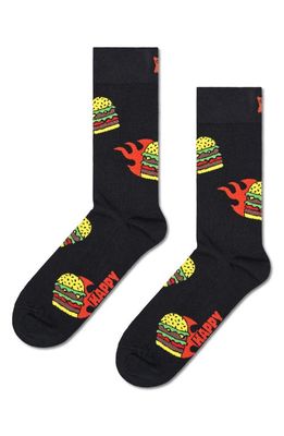 Happy Socks Assorted 2-Pack Blast Off Burger Crew Socks Gift Set in Black