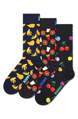 Happy Socks Assorted 3-Pack Crew Socks in Navy Multi 