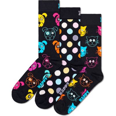 Happy Socks Assorted 3-Pack Crew Socks in Navy