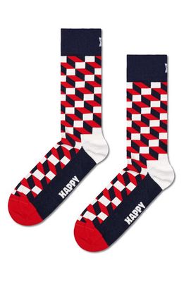 Happy Socks Assorted 3-Pack Optic Filled Crew Socks in Navy 