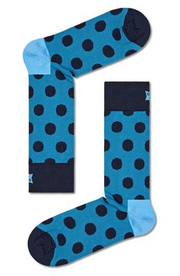Happy Socks Big Dot Crew Socks in Turquoise
