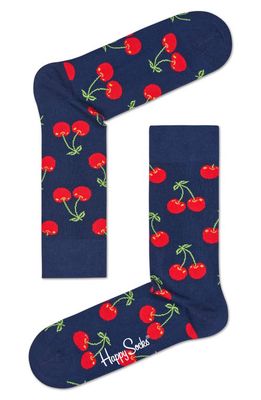 Happy Socks Cherry Socks in Navy