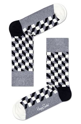 Happy Socks Filled Optic Socks in Grey