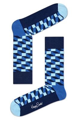 Happy Socks Geometric Socks in Blue Combo