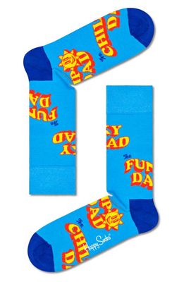 Happy Socks Number One Dad Socks in Light Blue