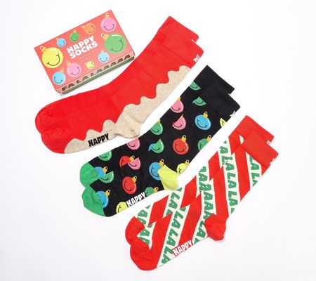 Happy Socks Set of 3 Holiday Gift Socks