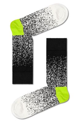 Happy Socks Stardust Cotton Blend Crew Socks in Black/White/Green