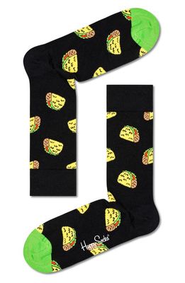 Happy Socks Taco to Go Socks in Black