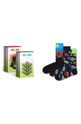Happy Socks x Star Wars Assorted 3-Pack Lightsaber Socks Gift Box in Black