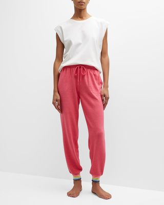 Happy Things Cropped Striped-Hem Joggers