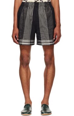 HARAGO Black Stripe Shorts
