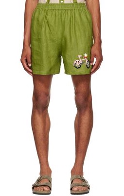 HARAGO Green Bicycle Shorts