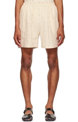 HARAGO Off-White Stripe Shorts