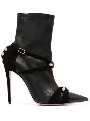 HARDOT pointed leather ankle boots - Black