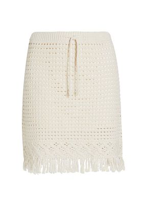 Harlow Drawstring Fringe Miniskirt