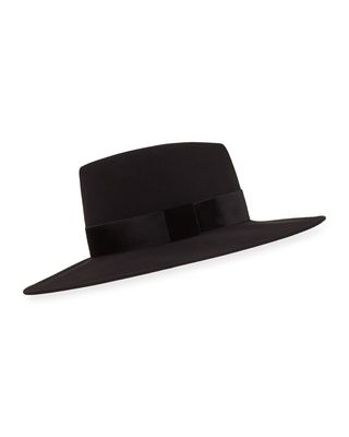 Harlowe Wool Panama Hat w/ Velvet Ribbon