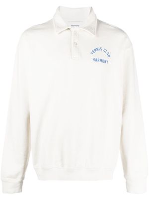 Harmony Paris logo-print cotton polo shirt - Neutrals