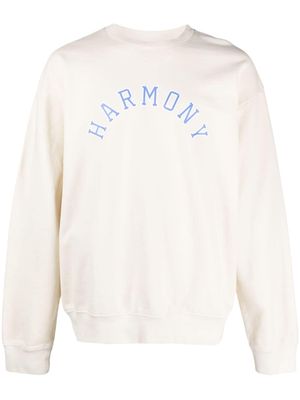 Harmony Paris logo-print cotton sweatshirt - Neutrals