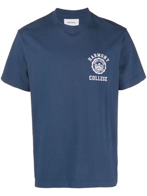 Harmony Paris logo-print cotton T-shirt - Blue