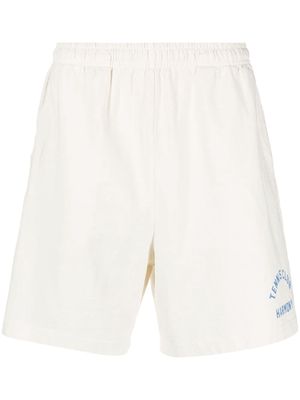Harmony Paris logo-print cotton track shorts - White